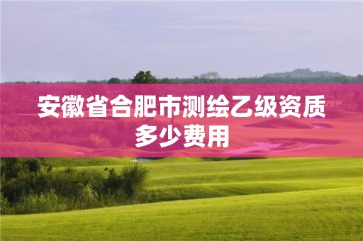 安徽省合肥市測繪乙級(jí)資質(zhì)多少費(fèi)用