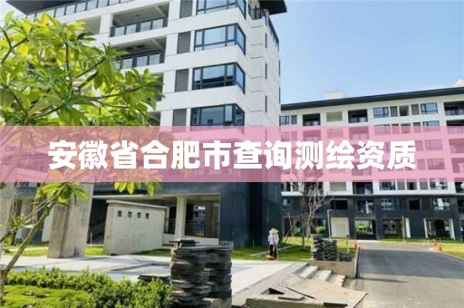 安徽省合肥市查詢測繪資質