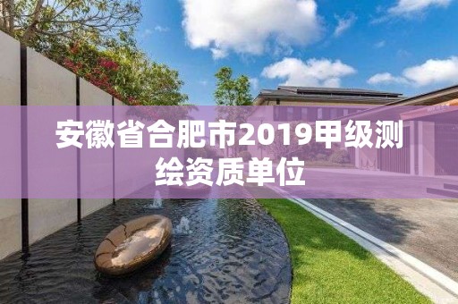 安徽省合肥市2019甲級測繪資質單位