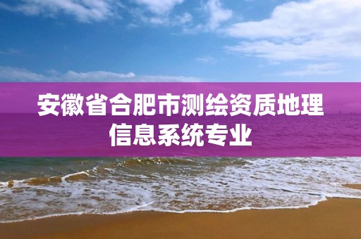 安徽省合肥市測繪資質(zhì)地理信息系統(tǒng)專業(yè)