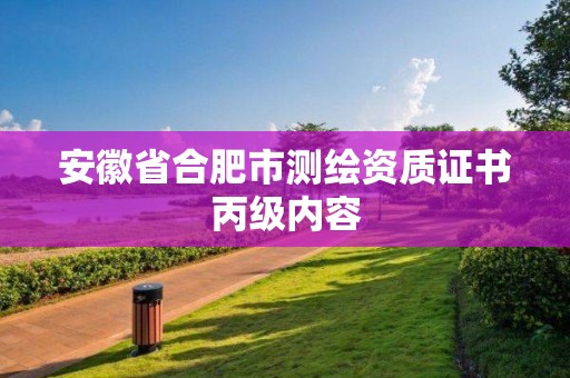 安徽省合肥市測繪資質(zhì)證書丙級內(nèi)容