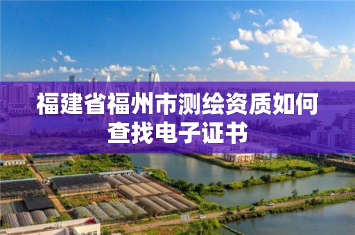 福建省福州市測繪資質如何查找電子證書