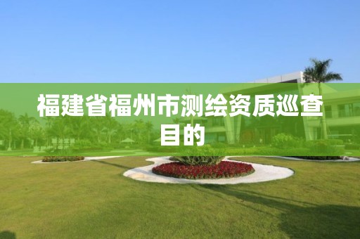 福建省福州市測繪資質(zhì)巡查目的