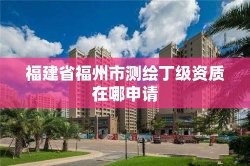 福建省福州市測繪丁級資質在哪申請