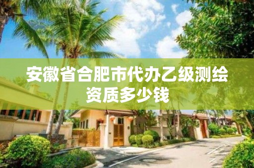 安徽省合肥市代辦乙級測繪資質多少錢