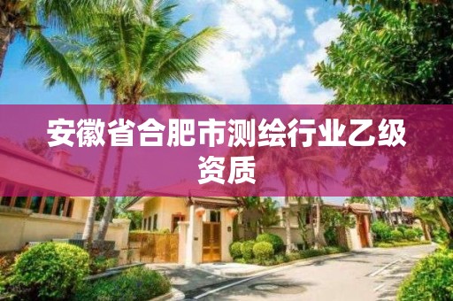 安徽省合肥市測繪行業(yè)乙級資質(zhì)