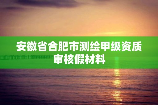 安徽省合肥市測(cè)繪甲級(jí)資質(zhì)審核假材料