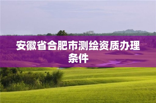 安徽省合肥市測繪資質辦理條件