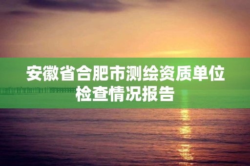 安徽省合肥市測繪資質單位檢查情況報告