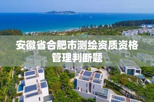 安徽省合肥市測繪資質資格管理判斷題