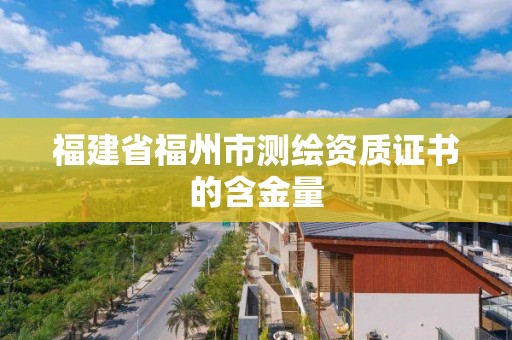 福建省福州市測(cè)繪資質(zhì)證書的含金量