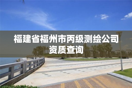 福建省福州市丙級測繪公司資質查詢