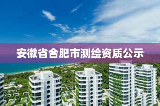 安徽省合肥市測繪資質(zhì)公示