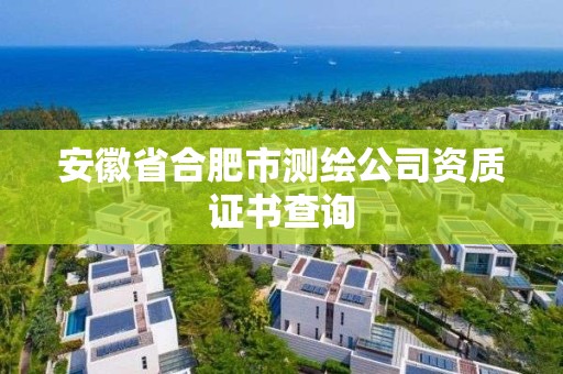 安徽省合肥市測繪公司資質(zhì)證書查詢