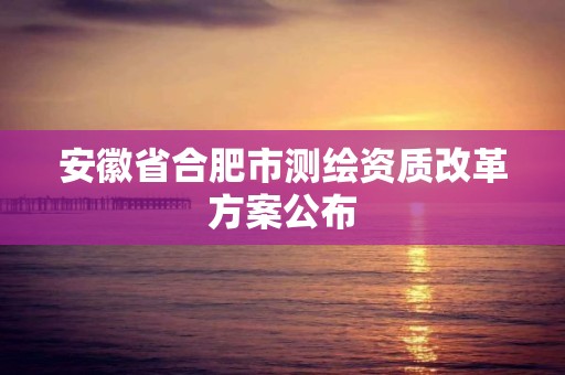 安徽省合肥市測(cè)繪資質(zhì)改革方案公布