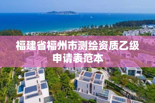 福建省福州市測繪資質乙級申請表范本