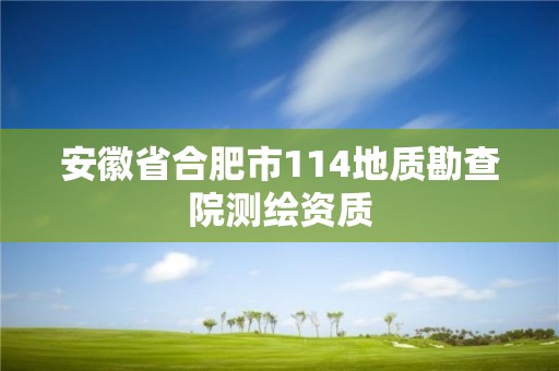 安徽省合肥市114地質勘查院測繪資質