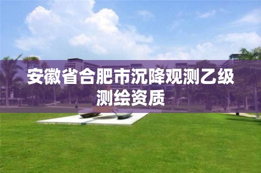 安徽省合肥市沉降觀測乙級測繪資質(zhì)