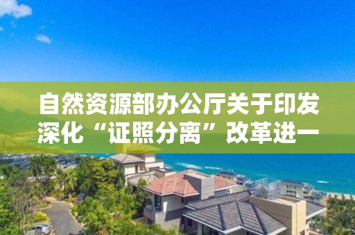 自然資源部辦公廳關于印發深化“證照分離”改革進一步激發市場主體發展活力工作實施方案的通知