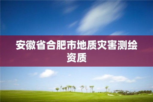 安徽省合肥市地質災害測繪資質