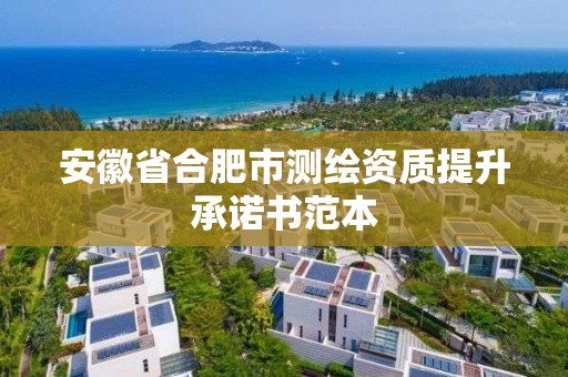 安徽省合肥市測繪資質提升承諾書范本