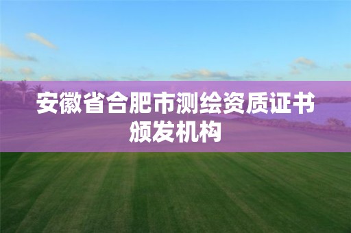 安徽省合肥市測(cè)繪資質(zhì)證書頒發(fā)機(jī)構(gòu)