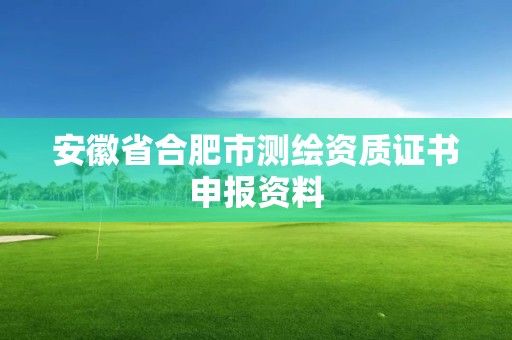 安徽省合肥市測繪資質(zhì)證書申報資料