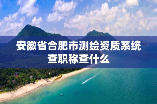 安徽省合肥市測繪資質系統查職稱查什么