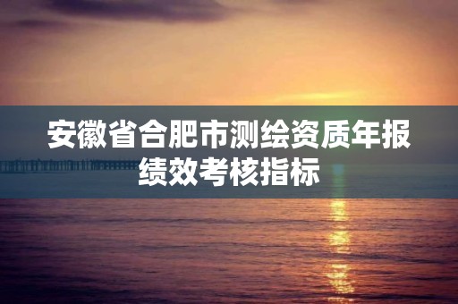 安徽省合肥市測繪資質年報績效考核指標