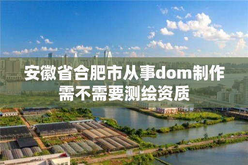 安徽省合肥市從事dom制作需不需要測繪資質