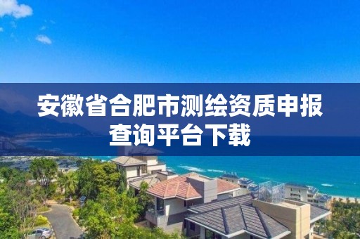 安徽省合肥市測繪資質申報查詢平臺下載