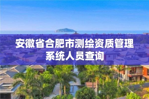 安徽省合肥市測繪資質管理系統人員查詢