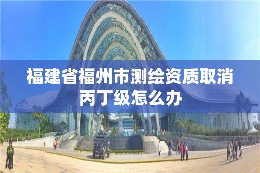 福建省福州市測繪資質取消丙丁級怎么辦