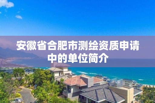 安徽省合肥市測繪資質申請中的單位簡介