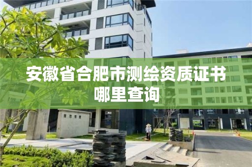 安徽省合肥市測繪資質(zhì)證書哪里查詢