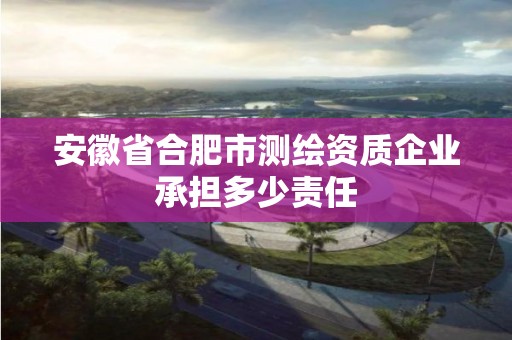 安徽省合肥市測(cè)繪資質(zhì)企業(yè)承擔(dān)多少責(zé)任