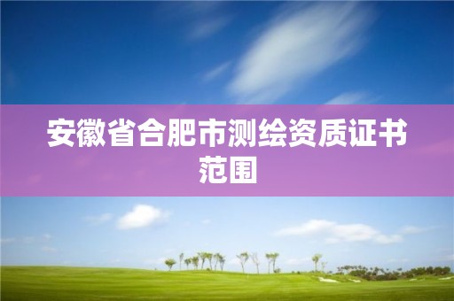 安徽省合肥市測繪資質證書范圍