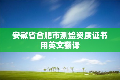 安徽省合肥市測繪資質證書用英文翻譯