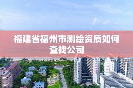 福建省福州市測繪資質如何查找公司