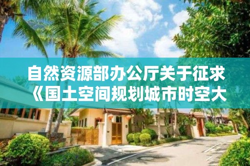 自然資源部辦公廳關于征求《國土空間規劃城市時空大數據應用基本規定（征求意見稿）》意見的函