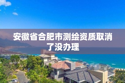 安徽省合肥市測(cè)繪資質(zhì)取消了沒(méi)辦理