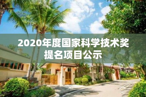 2020年度國家科學技術(shù)獎提名項目公示