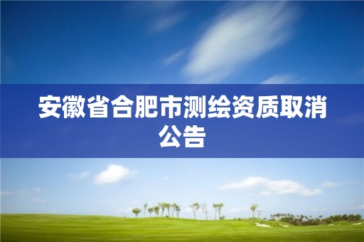 安徽省合肥市測繪資質(zhì)取消公告