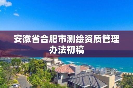 安徽省合肥市測繪資質管理辦法初稿