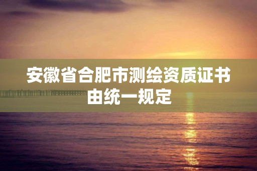 安徽省合肥市測繪資質證書由統一規定