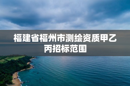 福建省福州市測繪資質甲乙丙招標范圍