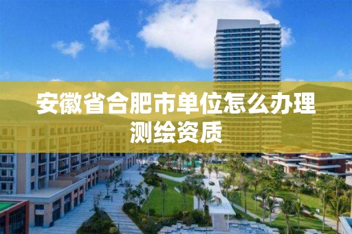 安徽省合肥市單位怎么辦理測繪資質