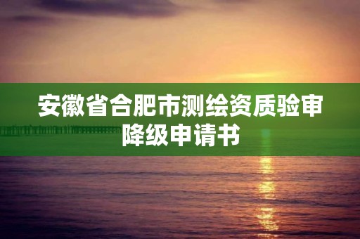 安徽省合肥市測繪資質驗審降級申請書