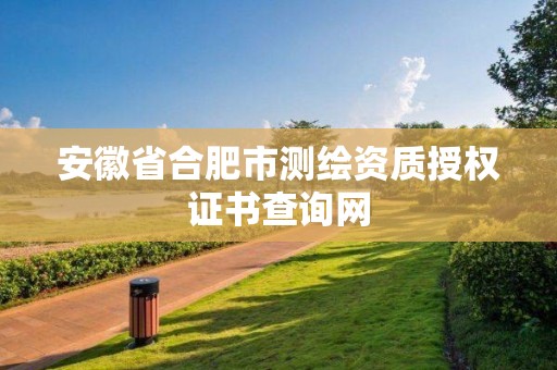 安徽省合肥市測(cè)繪資質(zhì)授權(quán)證書查詢網(wǎng)