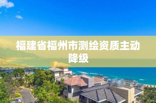 福建省福州市測繪資質主動降級